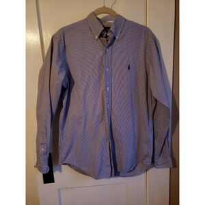Ralph Lauren Classic Fit Men's Shirt blue Striped Long Sleeve Sz‎ Medium (15.5)